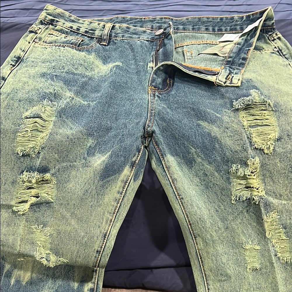 Distressed Acid Wash Jeans